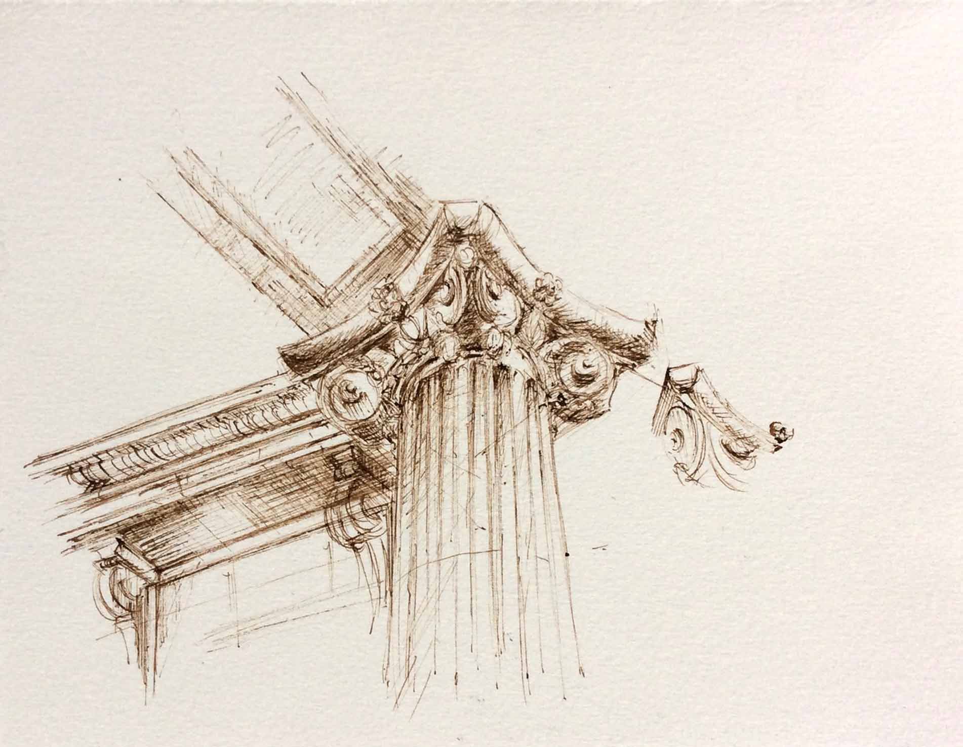 Dessin, illustration à l'encre__architecture_Paris_aga Werner